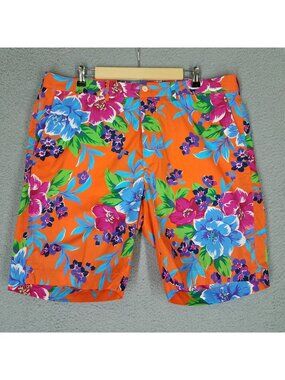 Polo Golf Ralph Lauren Chino Shorts Men's 38 Floral Hawaiian 9" Travel Vacation